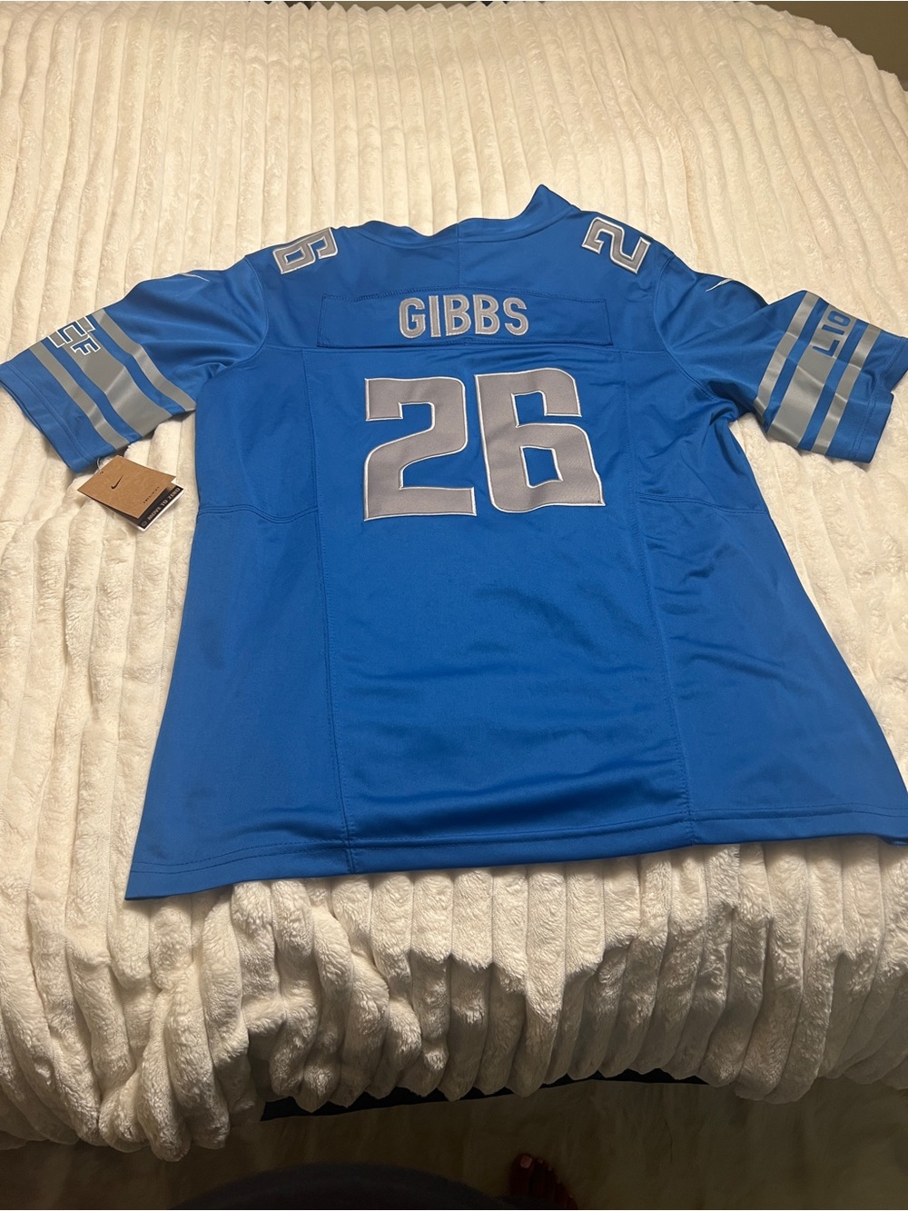 Detroit Lions #26 Gibbs Blue Football Jersey shirt